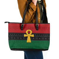 Pan African Ankh Leather Tote Bag Egyptian Cross - Wonder Print Shop