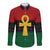 Pan African Ankh Long Sleeve Button Shirt Egyptian Cross