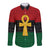 Pan African Ankh Long Sleeve Button Shirt Egyptian Cross - Wonder Print Shop