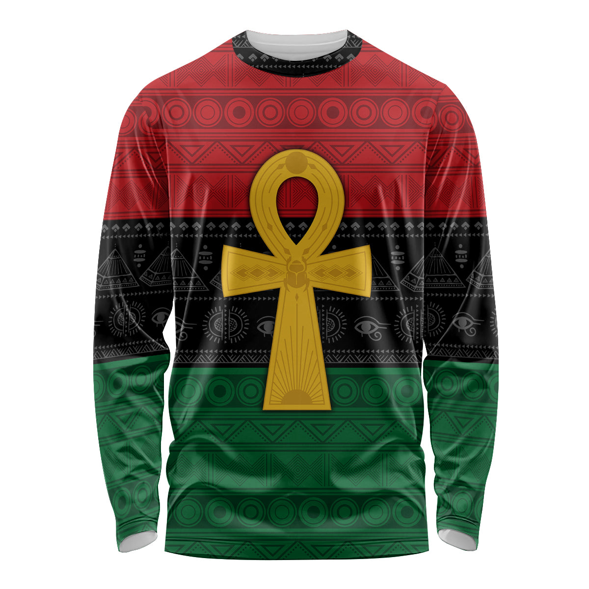 Pan African Ankh Long Sleeve Shirt Egyptian Cross