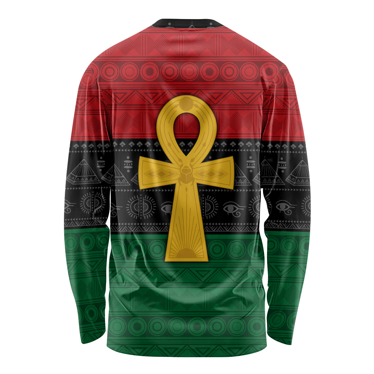 Pan African Ankh Long Sleeve Shirt Egyptian Cross - Wonder Print Shop
