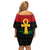 Pan African Ankh Off Shoulder Short Dress Egyptian Cross - Wonder Print Shop