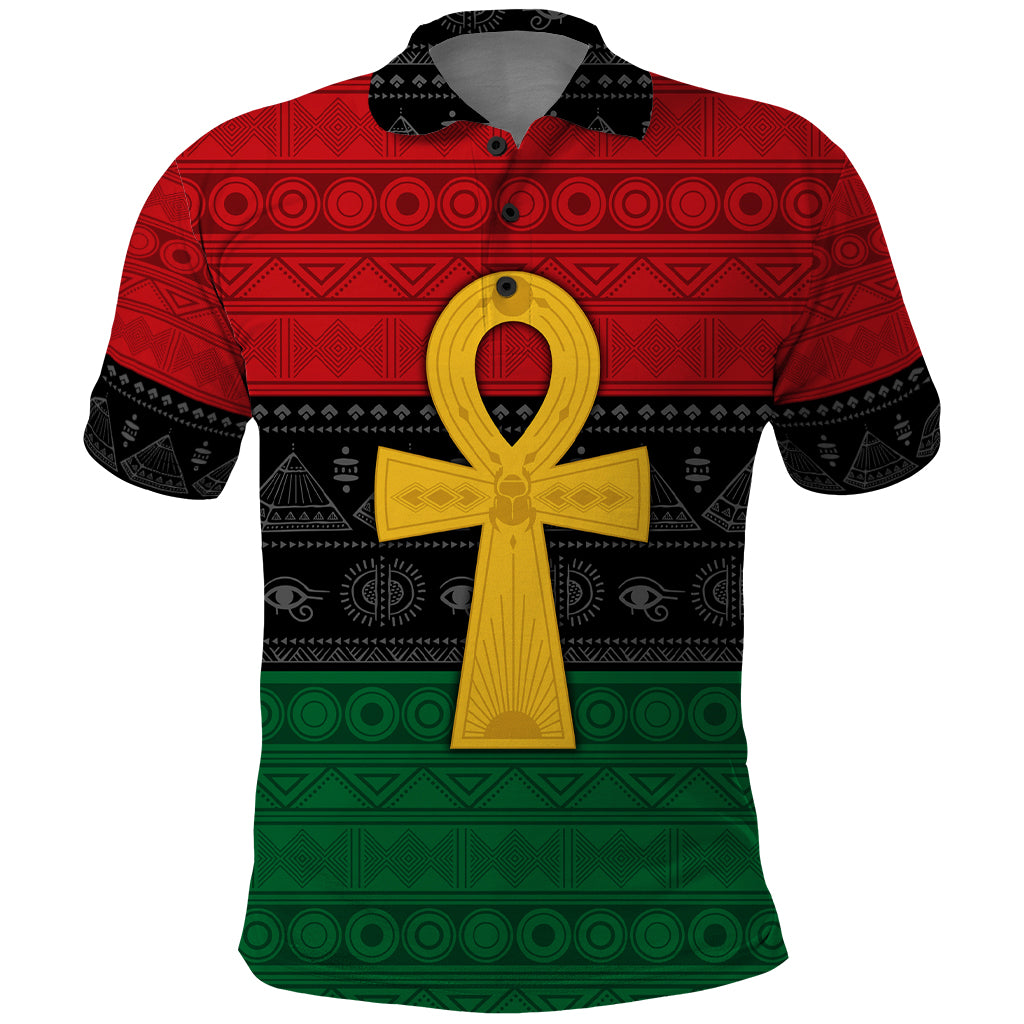 Pan African Ankh Polo Shirt Egyptian Cross - Wonder Print Shop