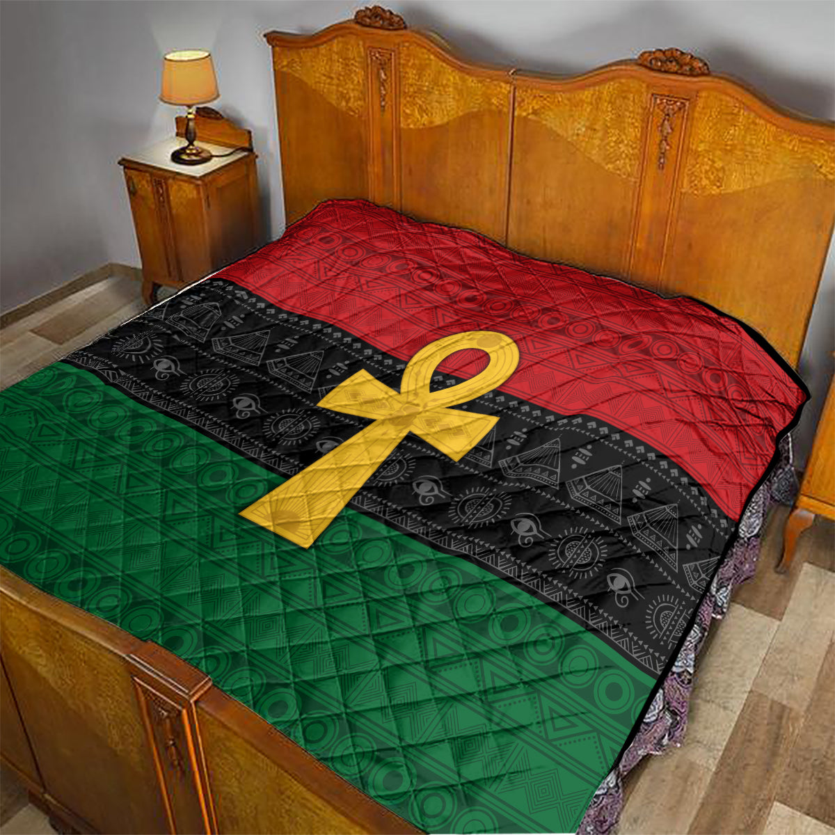 Pan African Ankh Quilt Egyptian Cross - Wonder Print Shop