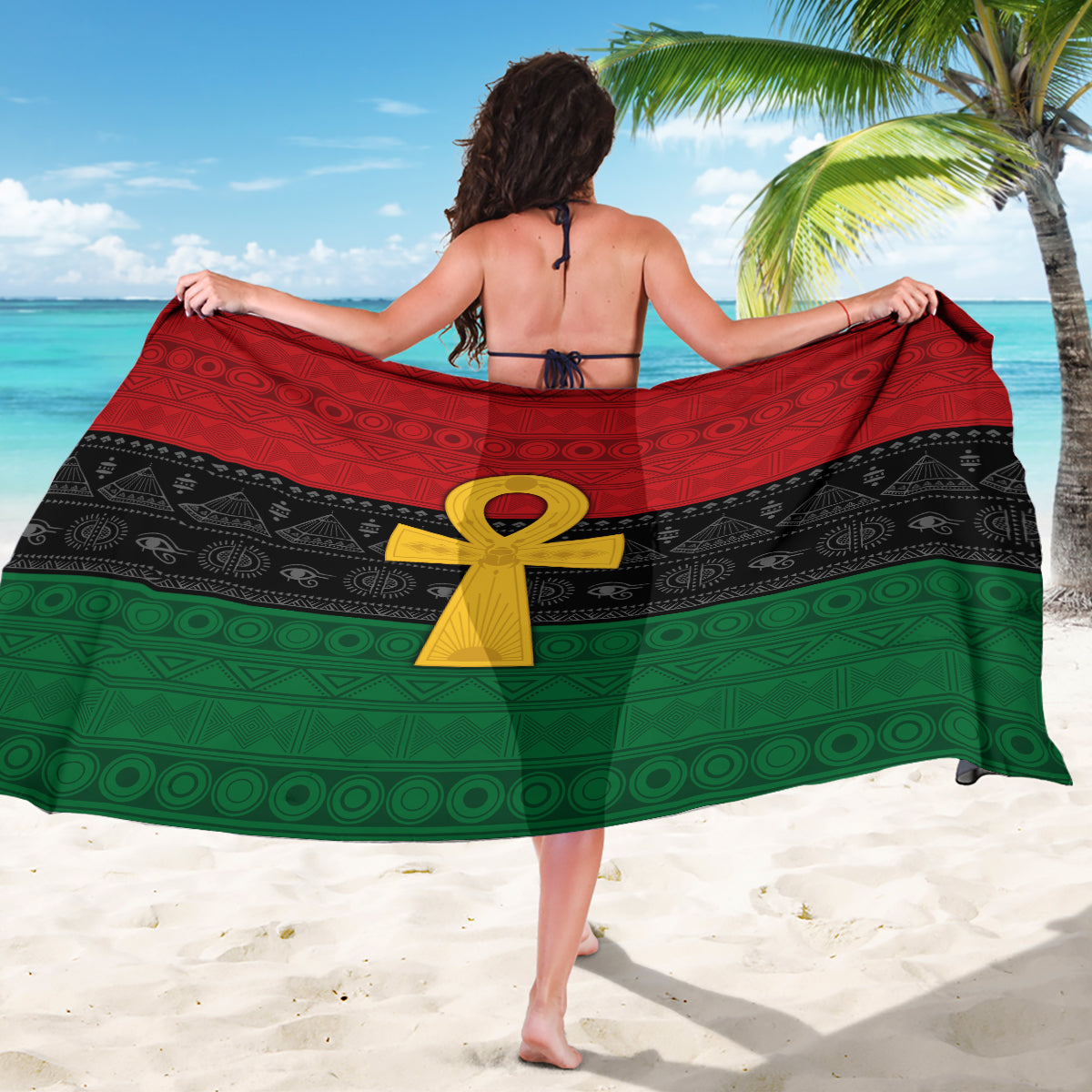 Pan African Ankh Sarong Egyptian Cross - Wonder Print Shop