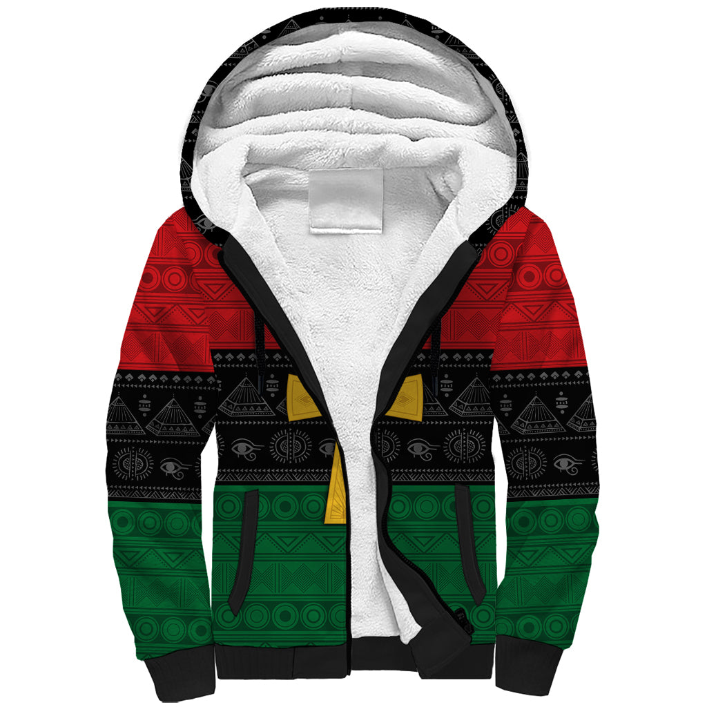 Pan African Ankh Sherpa Hoodie Egyptian Cross - Wonder Print Shop