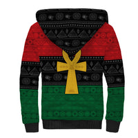 Pan African Ankh Sherpa Hoodie Egyptian Cross - Wonder Print Shop