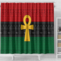 Pan African Ankh Shower Curtain Egyptian Cross