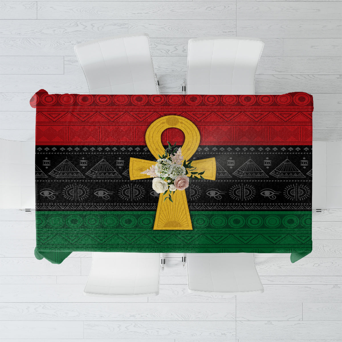 Pan African Ankh Tablecloth Egyptian Cross - Wonder Print Shop