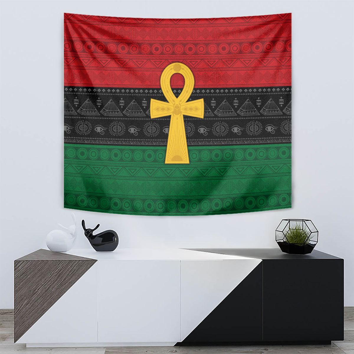 Pan African Ankh Tapestry Egyptian Cross - Wonder Print Shop
