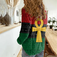 Pan African Ankh Women Casual Shirt Egyptian Cross - Wonder Print Shop