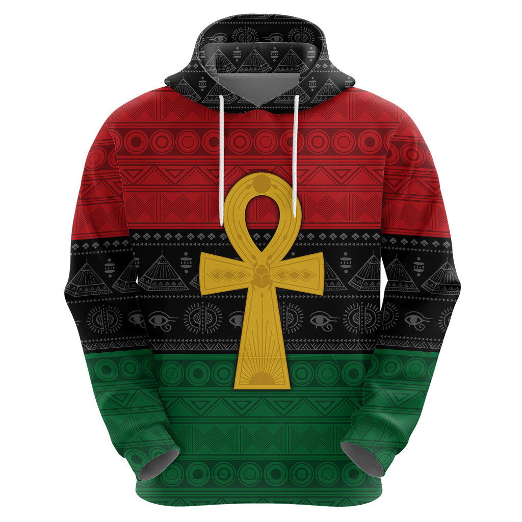 Pan African Ankh Zip Hoodie Egyptian Cross - Wonder Print Shop