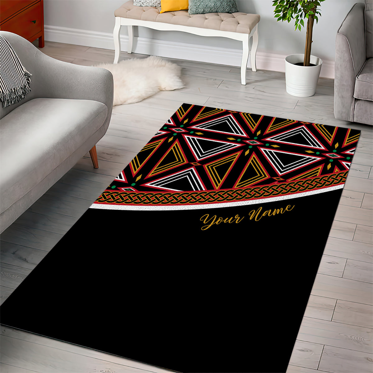 Personalized Bamenda African Area Rug Atoghu Cameroon Print - Wonder Print Shop