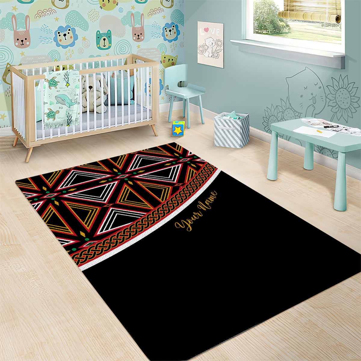 Personalized Bamenda African Area Rug Atoghu Cameroon Print - Wonder Print Shop