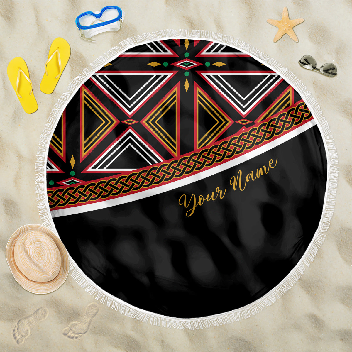 Personalized Bamenda African Beach Blanket Atoghu Cameroon Print - Wonder Print Shop