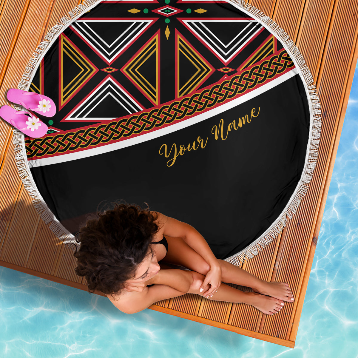 Personalized Bamenda African Beach Blanket Atoghu Cameroon Print - Wonder Print Shop