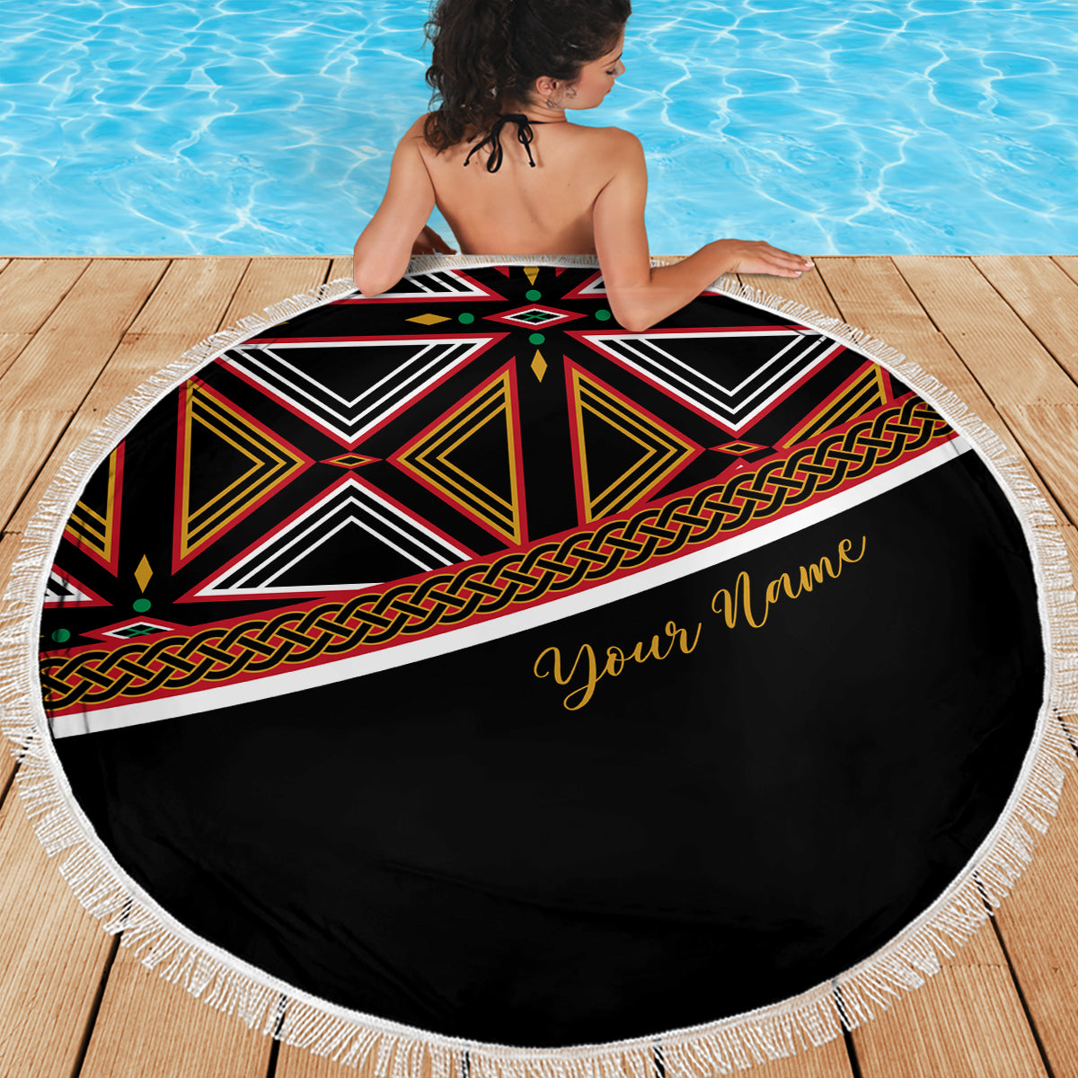 Personalized Bamenda African Beach Blanket Atoghu Cameroon Print - Wonder Print Shop