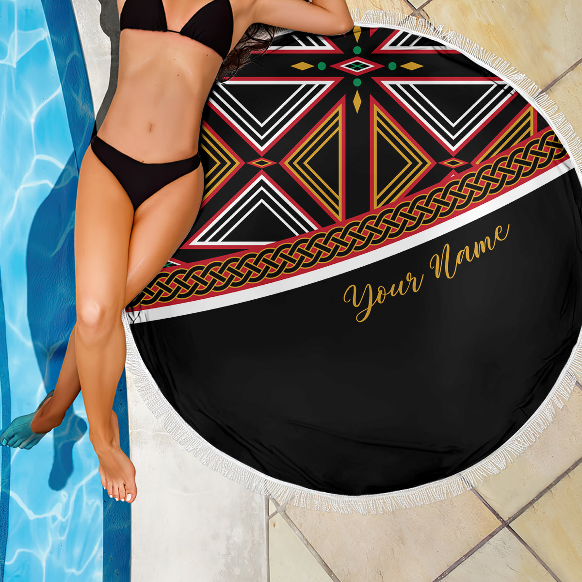Personalized Bamenda African Beach Blanket Atoghu Cameroon Print - Wonder Print Shop