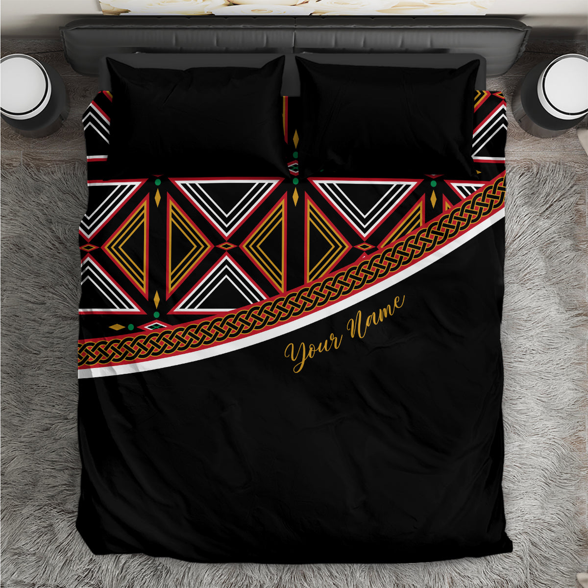 Personalized Bamenda African Bedding Set Atoghu Cameroon Print - Wonder Print Shop