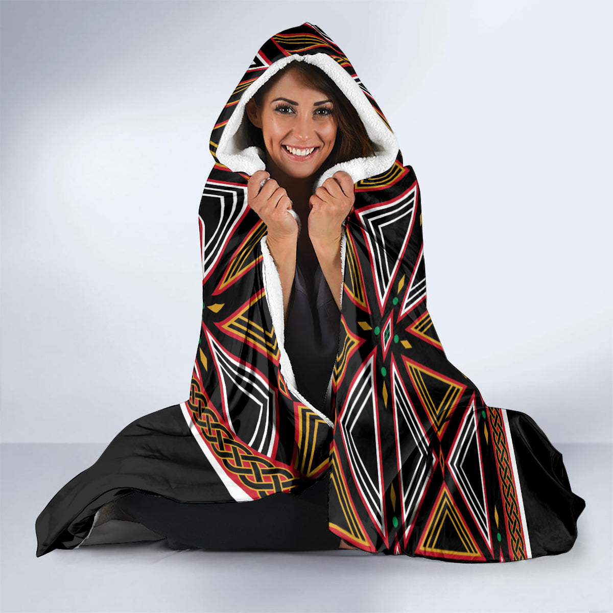 Personalized Bamenda African Hooded Blanket Atoghu Cameroon Print