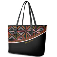 Personalized Bamenda African Leather Tote Bag Atoghu Cameroon Print - Wonder Print Shop