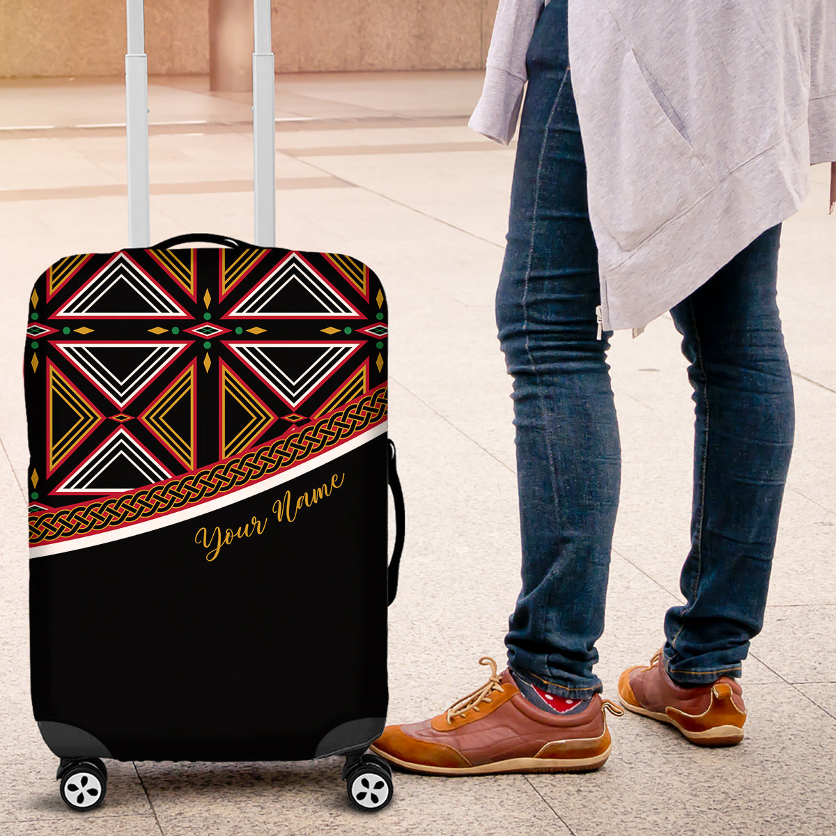 Personalized Bamenda African Luggage Cover Atoghu Cameroon Print - Wonder Print Shop