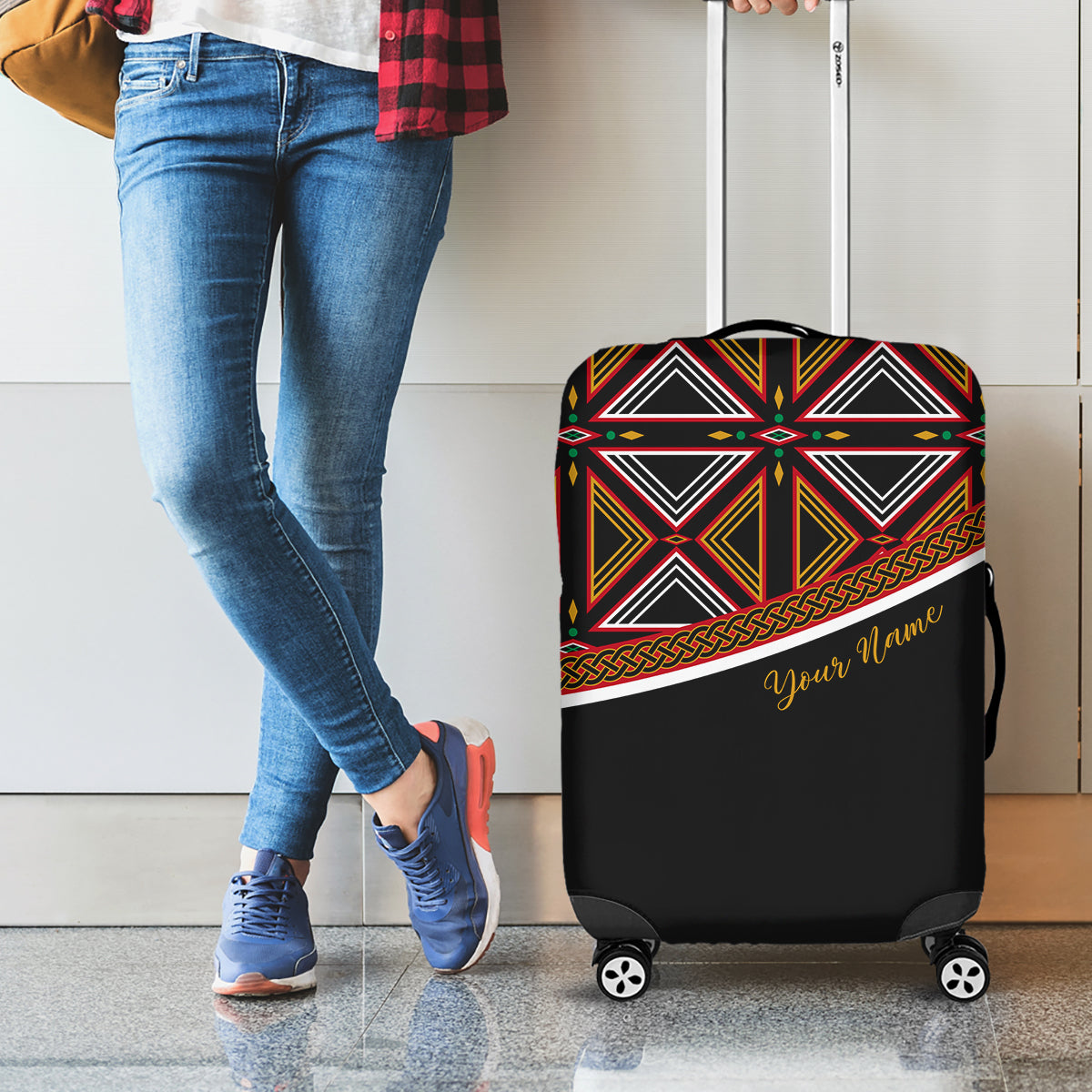 Personalized Bamenda African Luggage Cover Atoghu Cameroon Print - Wonder Print Shop