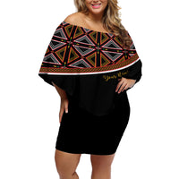 Personalized Bamenda African Off Shoulder Short Dress Atoghu Cameroon Print - Wonder Print Shop
