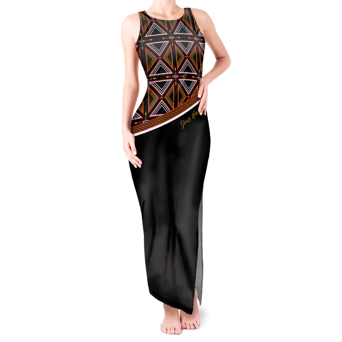 Personalized Bamenda African Tank Maxi Dress Atoghu Cameroon Print - Wonder Print Shop