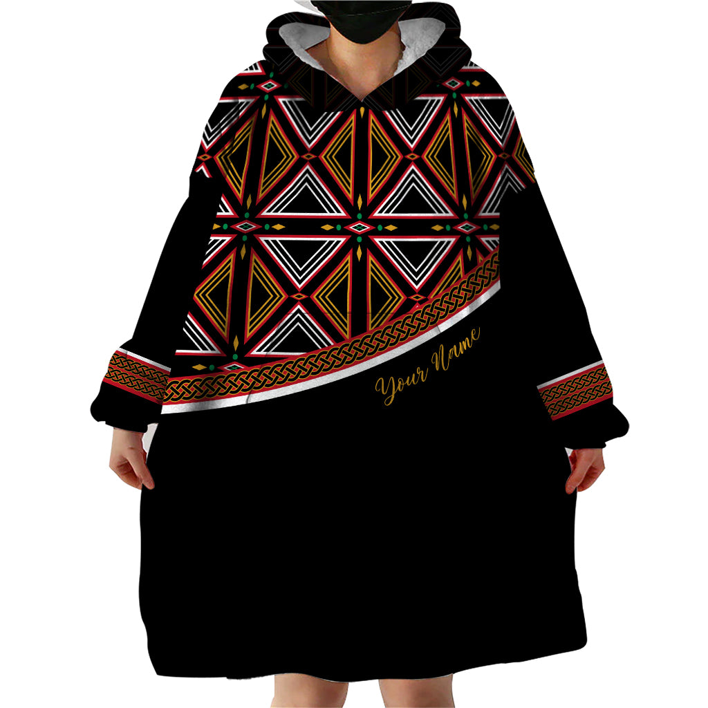 Personalized Bamenda African Wearable Blanket Hoodie Atoghu Cameroon Print - Wonder Print Shop