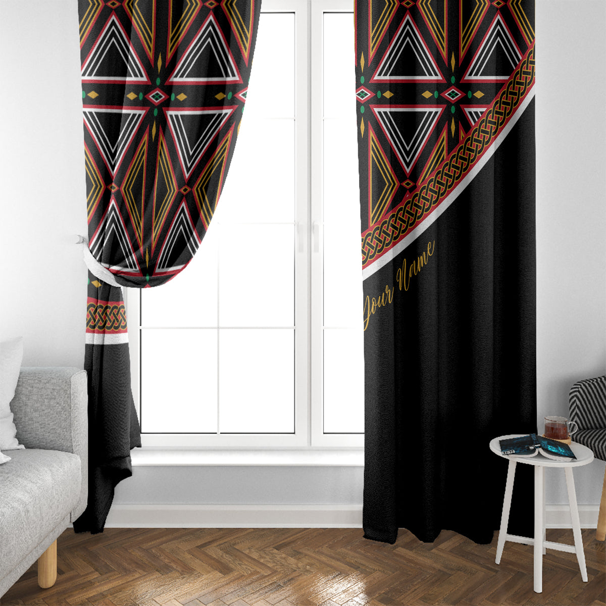 Personalized Bamenda African Window Curtain Atoghu Cameroon Print - Wonder Print Shop