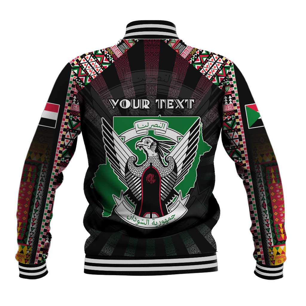 Personalized Sudan Roots Baseball Jacket African Map in Fingerprint and Tribal Colors