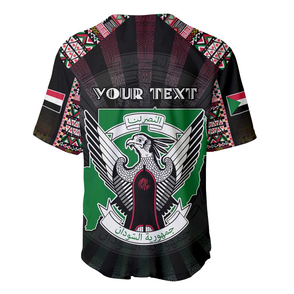 Personalized Sudan Roots Baseball Jersey African Map in Fingerprint and Tribal Colors
