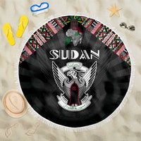 Sudan Roots Beach Blanket African Map in Fingerprint and Tribal Colors