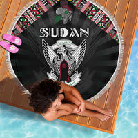 Sudan Roots Beach Blanket African Map in Fingerprint and Tribal Colors
