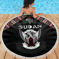 Sudan Roots Beach Blanket African Map in Fingerprint and Tribal Colors