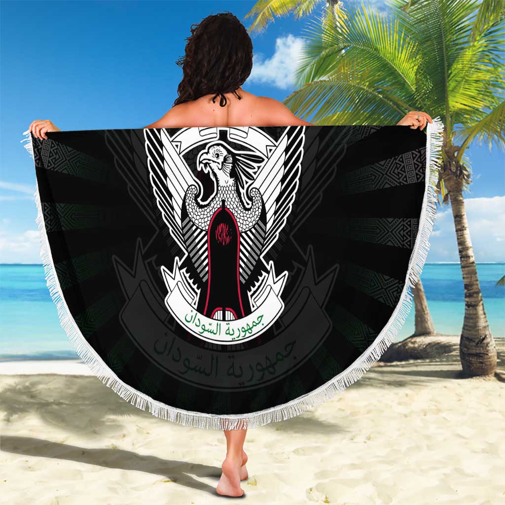 Sudan Roots Beach Blanket African Map in Fingerprint and Tribal Colors