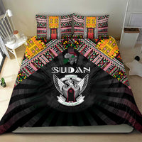 Sudan Roots Bedding Set African Map in Fingerprint and Tribal Colors