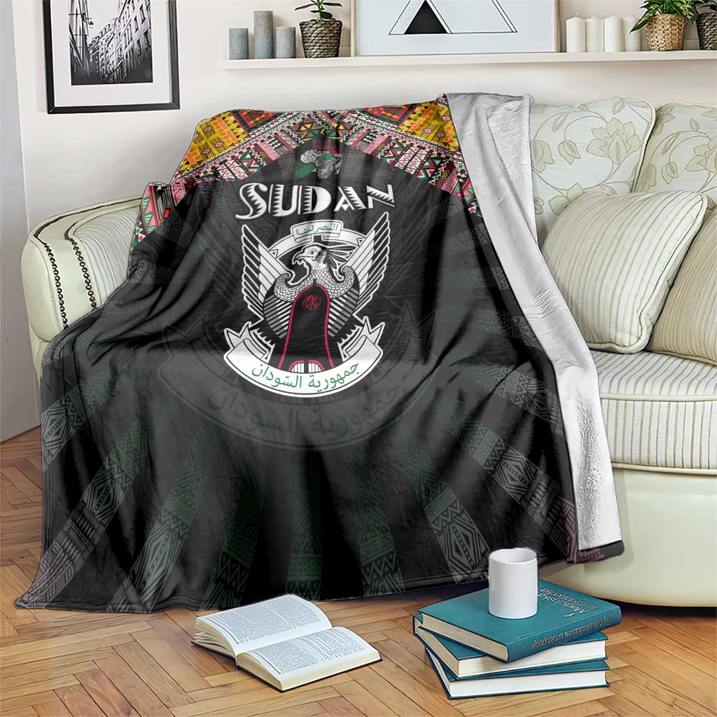 Sudan Roots Blanket African Map in Fingerprint and Tribal Colors