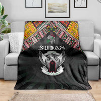 Sudan Roots Blanket African Map in Fingerprint and Tribal Colors