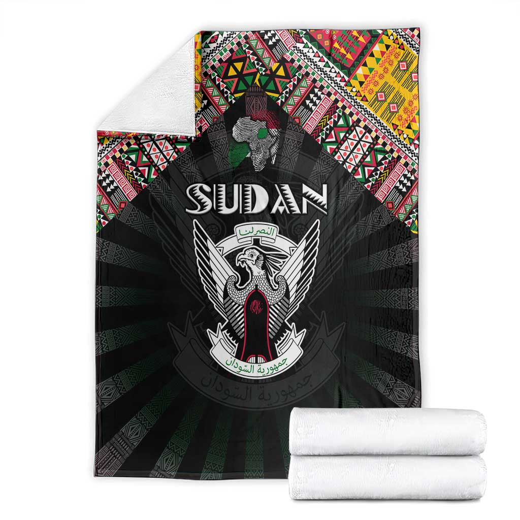 Sudan Roots Blanket African Map in Fingerprint and Tribal Colors