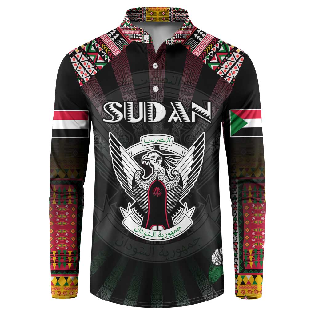 Personalized Sudan Roots Button Sweatshirt African Map in Fingerprint and Tribal Colors
