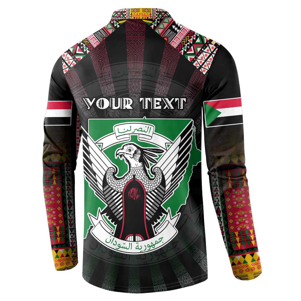 Personalized Sudan Roots Button Sweatshirt African Map in Fingerprint and Tribal Colors