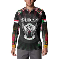 Personalized Sudan Roots Button Sweatshirt African Map in Fingerprint and Tribal Colors