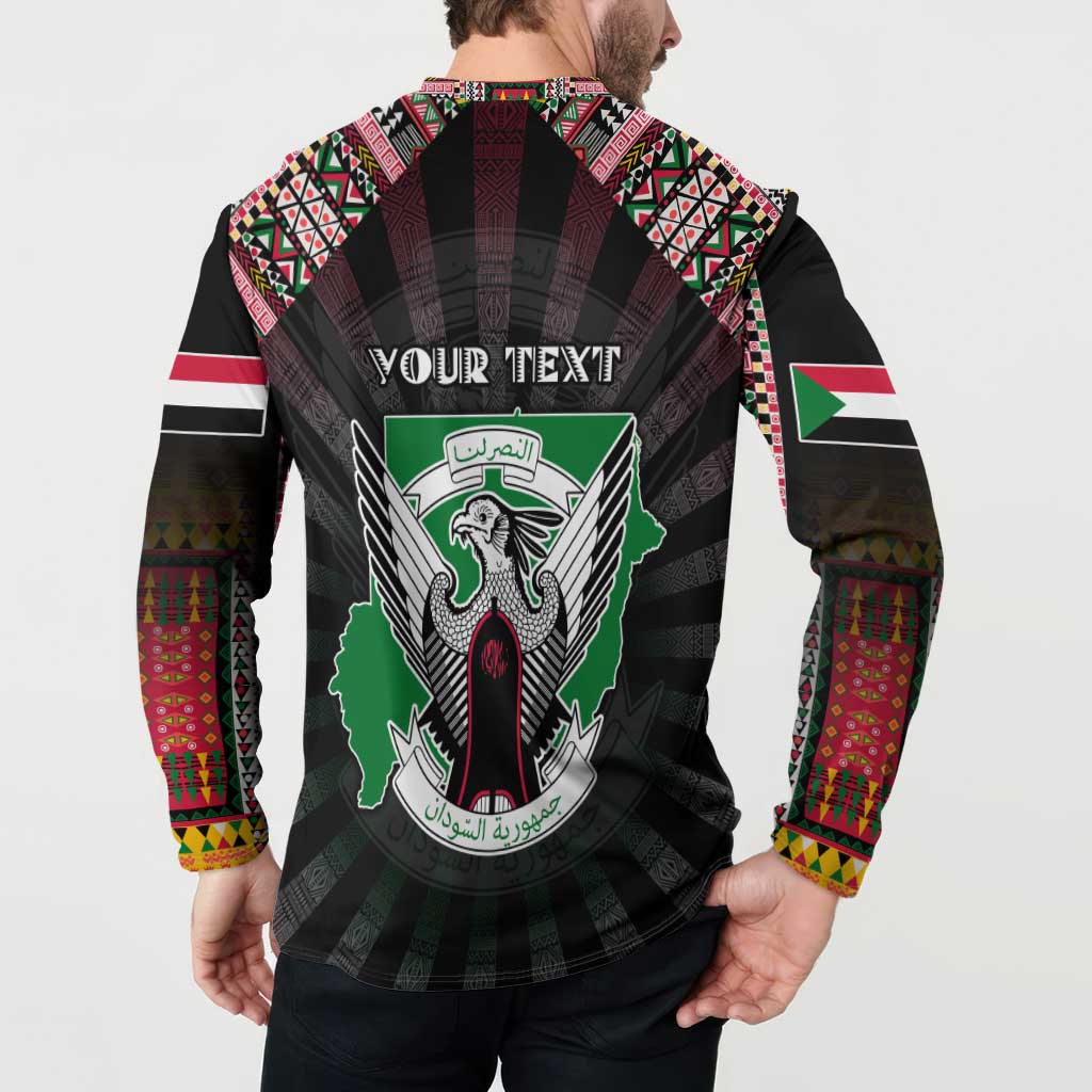 Personalized Sudan Roots Button Sweatshirt African Map in Fingerprint and Tribal Colors
