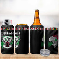 Sudan Roots 4 in 1 Can Cooler Tumbler African Map in Fingerprint and Tribal Colors