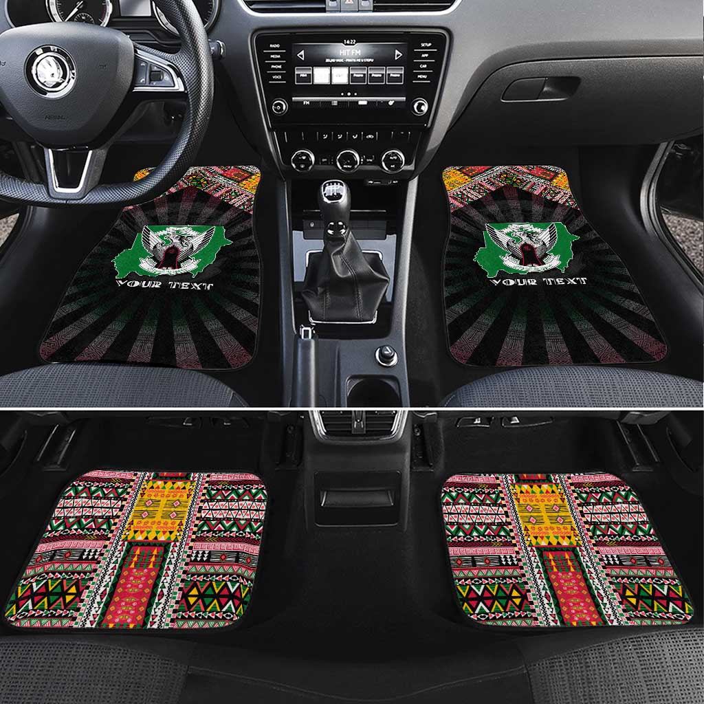 Sudan Roots Car Mats African Map in Fingerprint and Tribal Colors