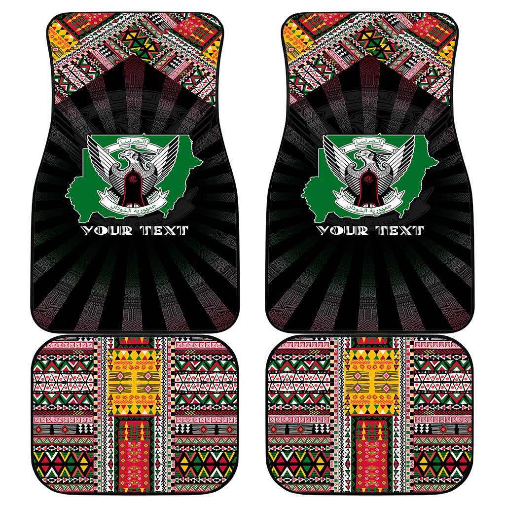Sudan Roots Car Mats African Map in Fingerprint and Tribal Colors