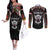 Personalized Sudan Roots Couples Matching Off The Shoulder Long Sleeve Dress and Long Sleeve Button Shirt African Map in Fingerprint and Tribal Colors