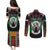 Personalized Sudan Roots Couples Matching Puletasi and Long Sleeve Button Shirt African Map in Fingerprint and Tribal Colors